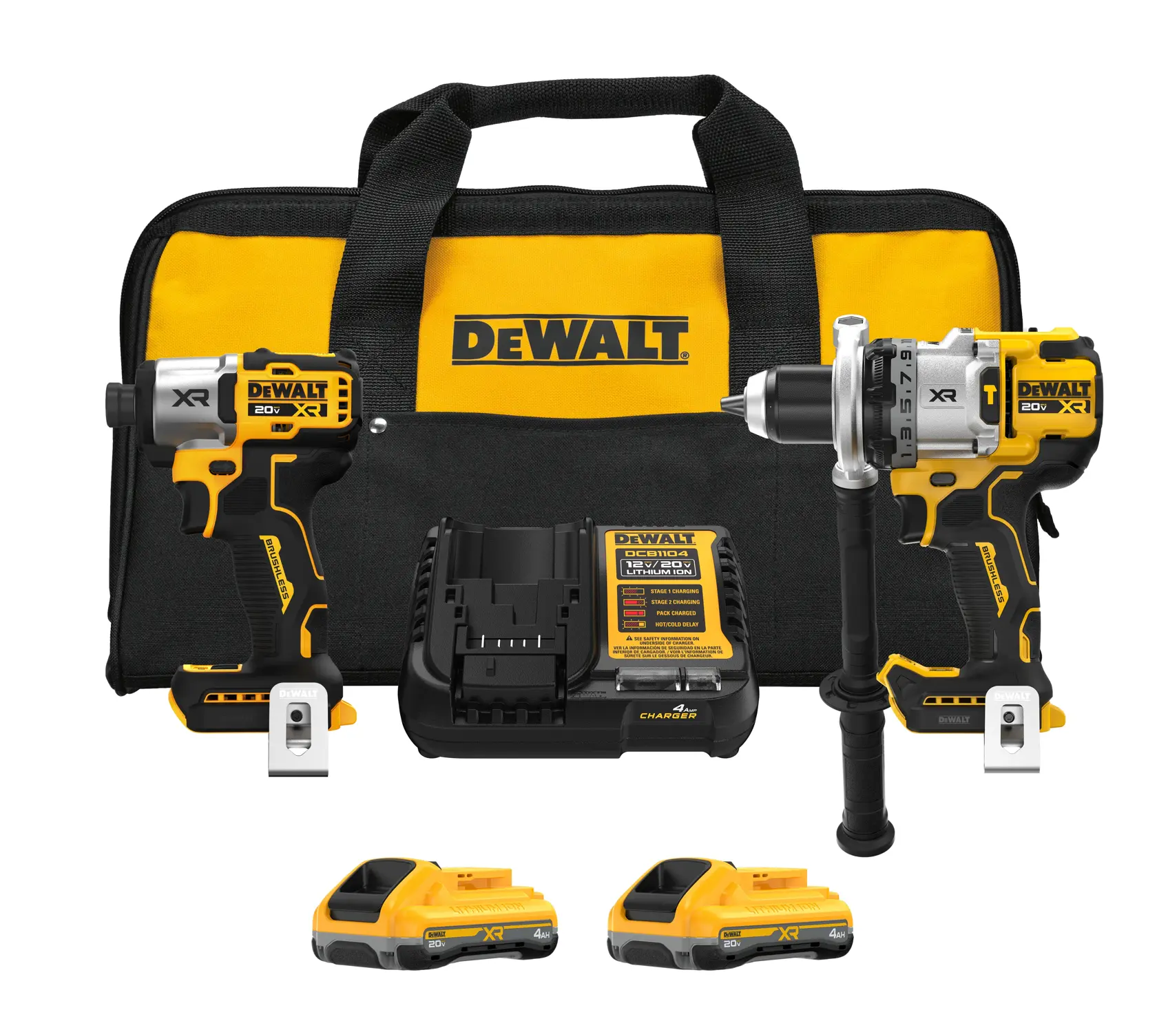 DEWALT DCK2101QQ2 20V MAX XR 3-Speed Hammer Drill & Impact Driver 2-Tool Combo Kit
