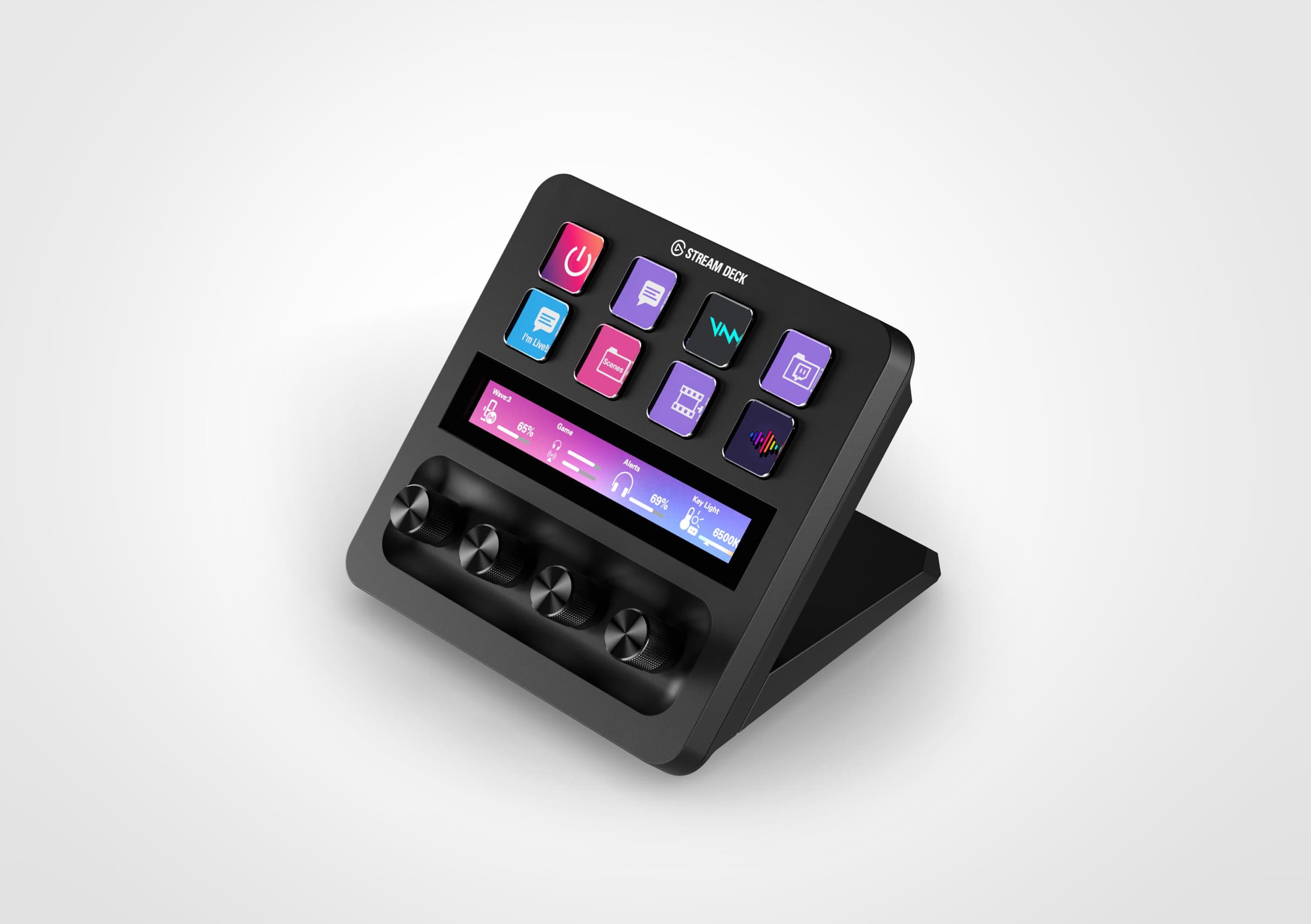 Elgato Stream Deck + — 8 клавиш, 4 диска, тач-полоса, Black