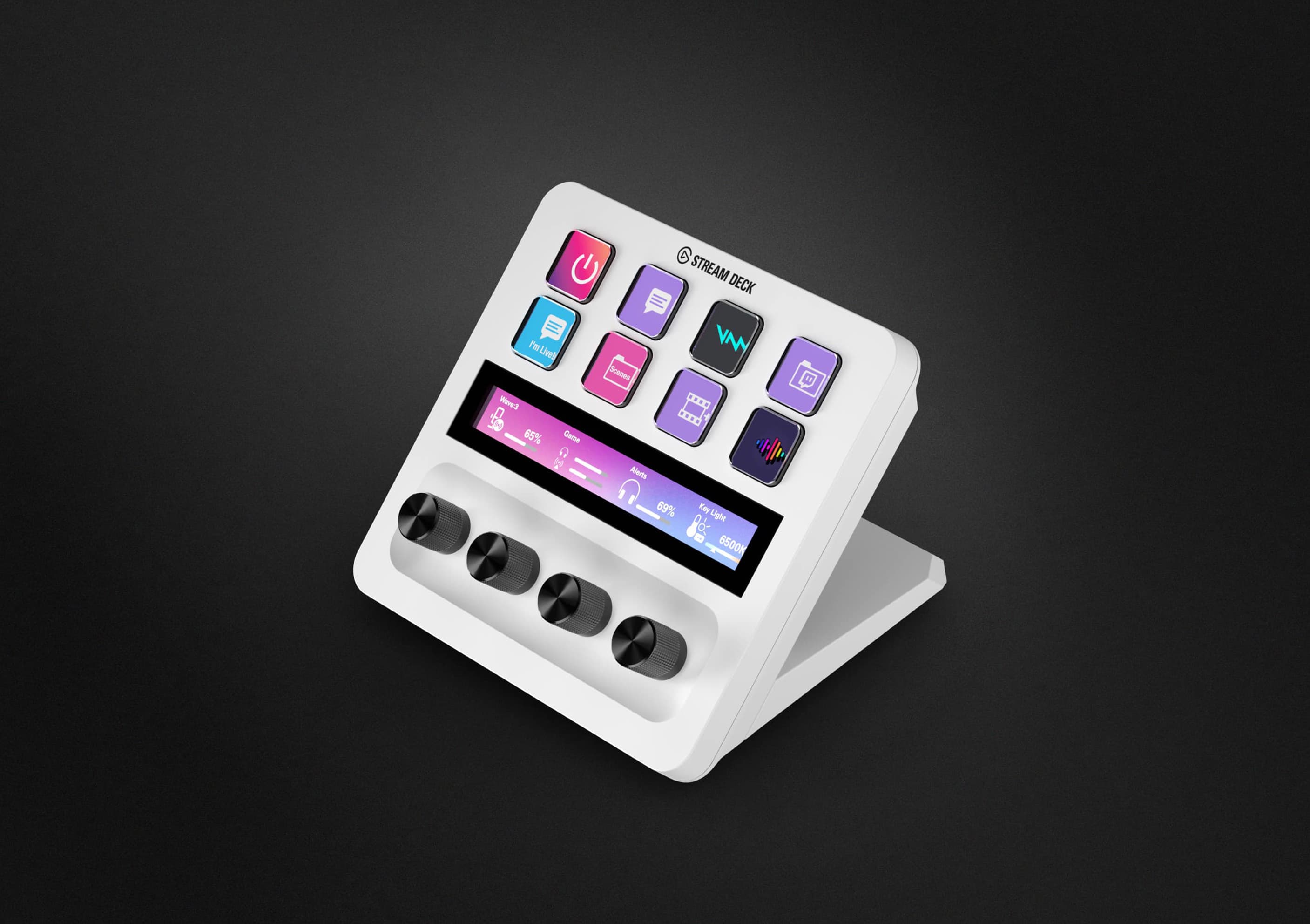 Elgato Stream Deck + — 8 клавиш, 4 диска, тач-полоса, White