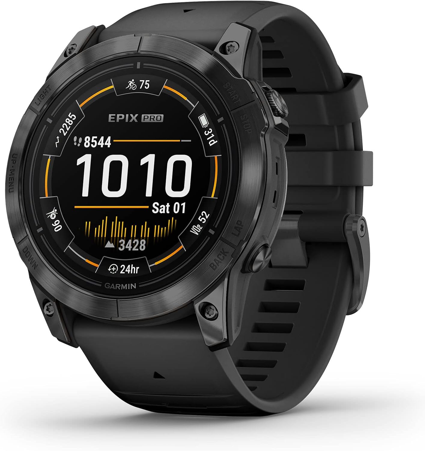 Garmin epix Pro (Gen 2) Standard Edition, 51 мм, Slate Gray, чёрный ремешок