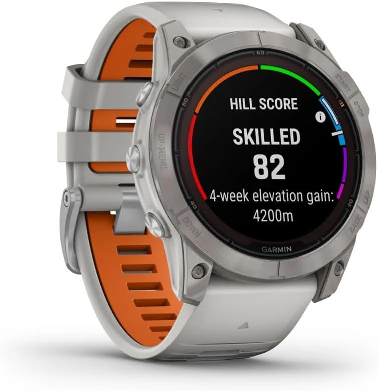 Garmin fēnix 7X Pro Sapphire Solar, 51 мм, титан, Fog Gray/Ember Orange